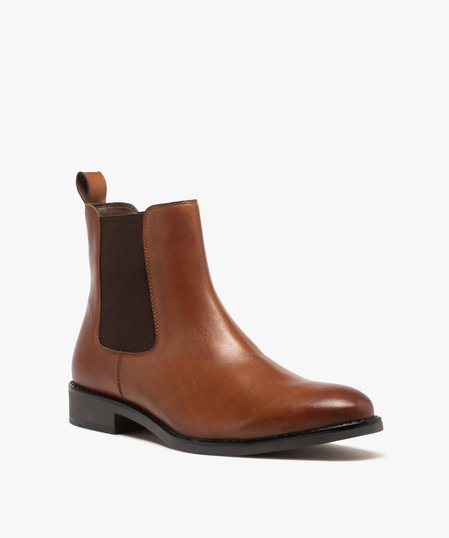 Chelsea boots dessus cuir homme - Tanéo marron | GEMO