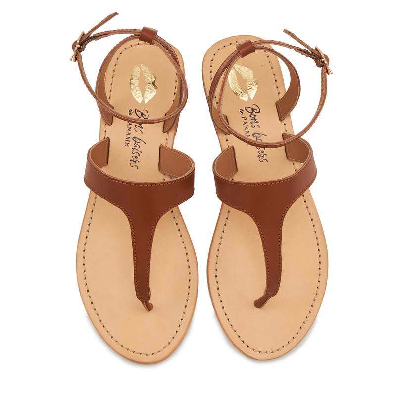 Sandales en cuir Brie Cognac