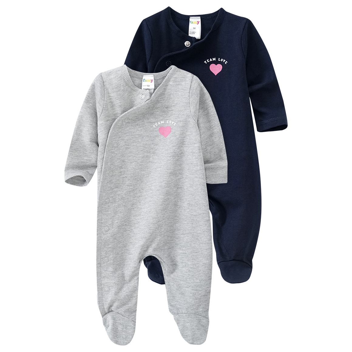 2 Newborn Schlafanzüge im Fuß