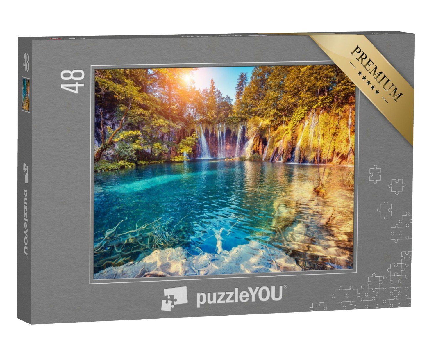 puzzleYOU Puzzle Nationalpark Plitvicer Seen, Kroatien, 48 Puzzleteile, puzzleYOU-Kollektionen Natur, 48 Teile, 500 Teile, 100 Teile