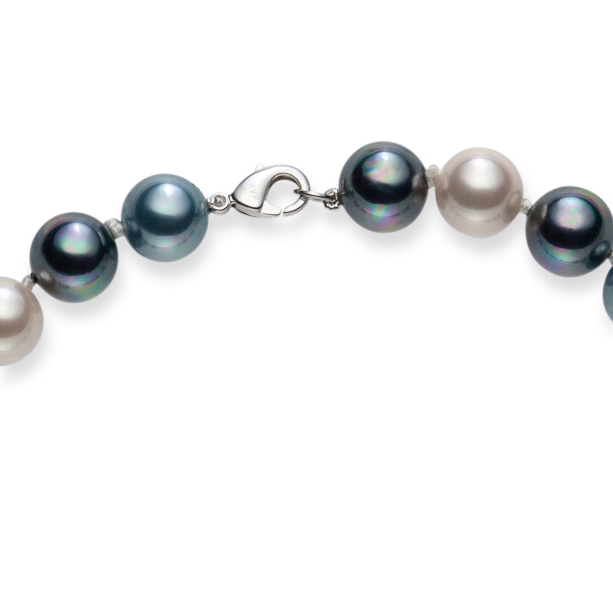 Perlen-Kette Messing Muschelkernperle in Silber