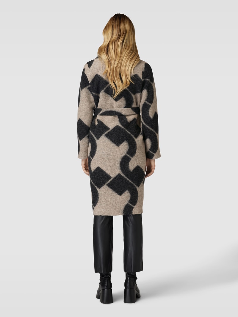 Mantel mit Allover-Muster in schwarz