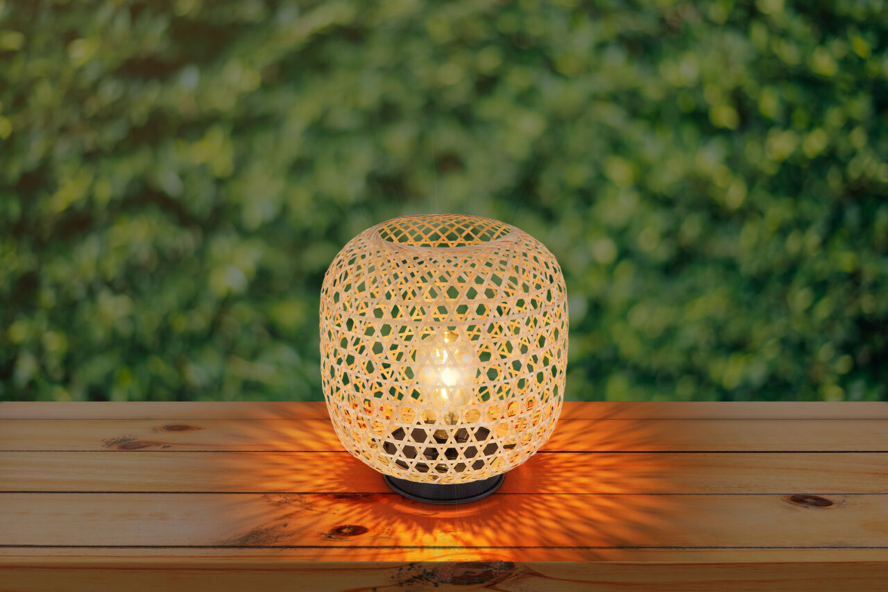 Globo Lighting - SOLARLEUCHTE BAMBUS BRAUN, 1XLED - Solarleuchte Bambus braun, LED