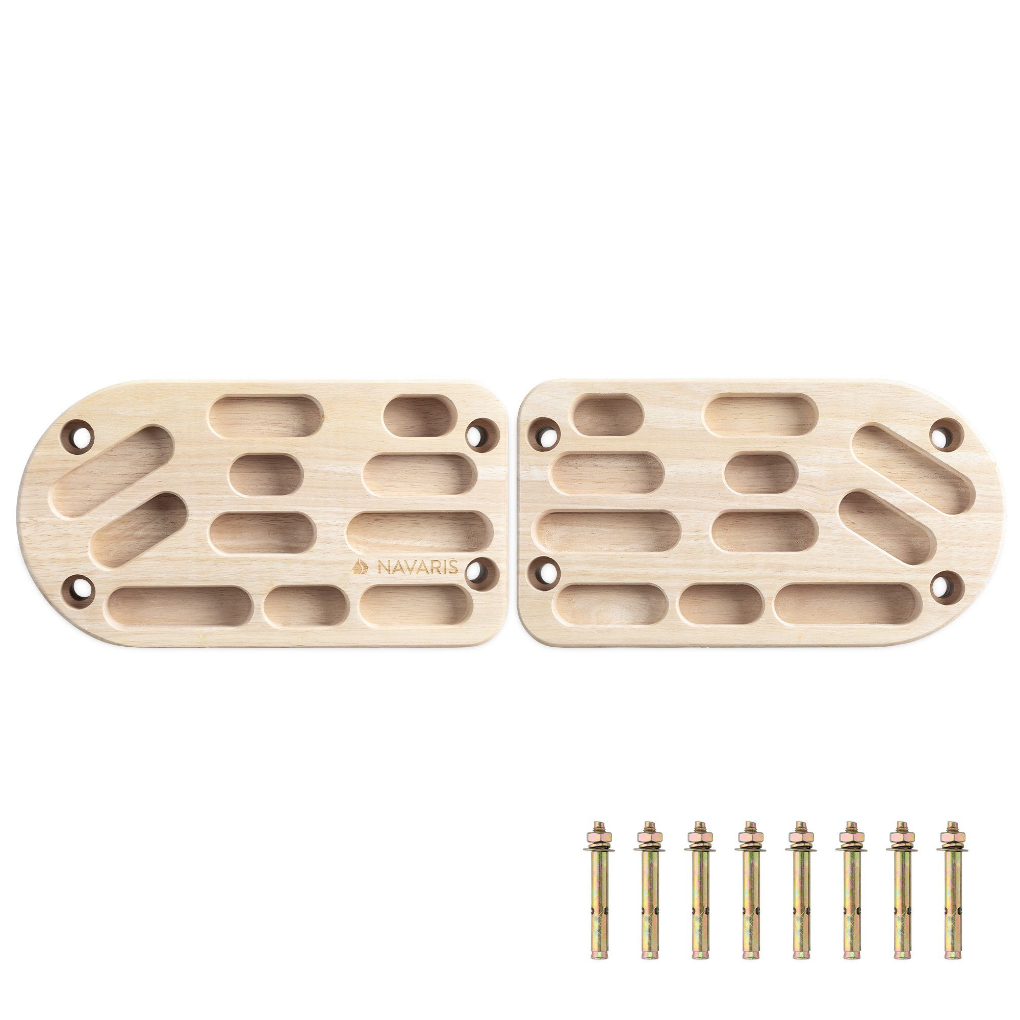 Navaris Klettergriff 2x Hangboard Klettergriffe aus Holz - Boulder Board Griffe Hängebrett