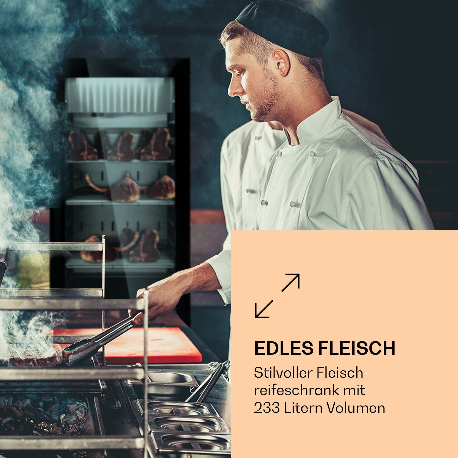Klarstein Getränkekühlschrank HEA10-Steakhouse233O 10039936, 127 cm hoch, 59 cm breit