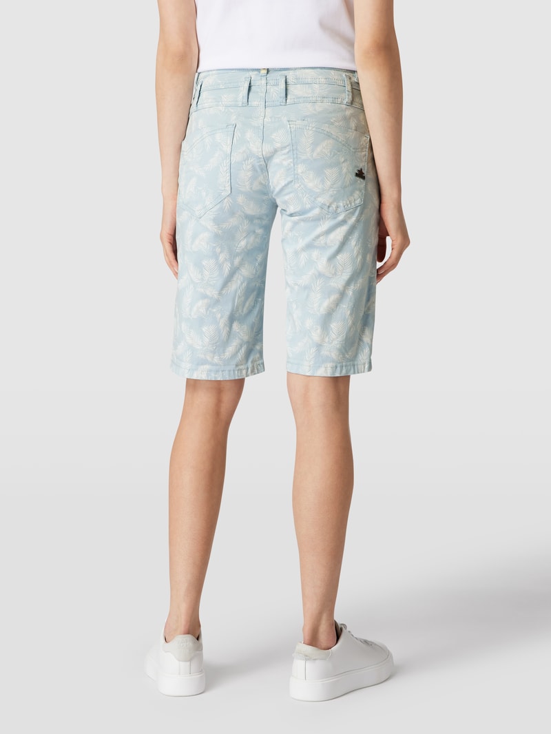 Shorts mit floralem Allover-Muster in bleu