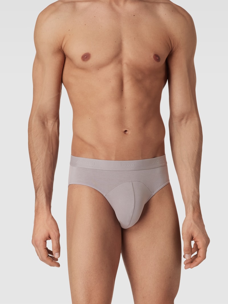 Slip mit Streifenmuster im 2er-Pack in taupe