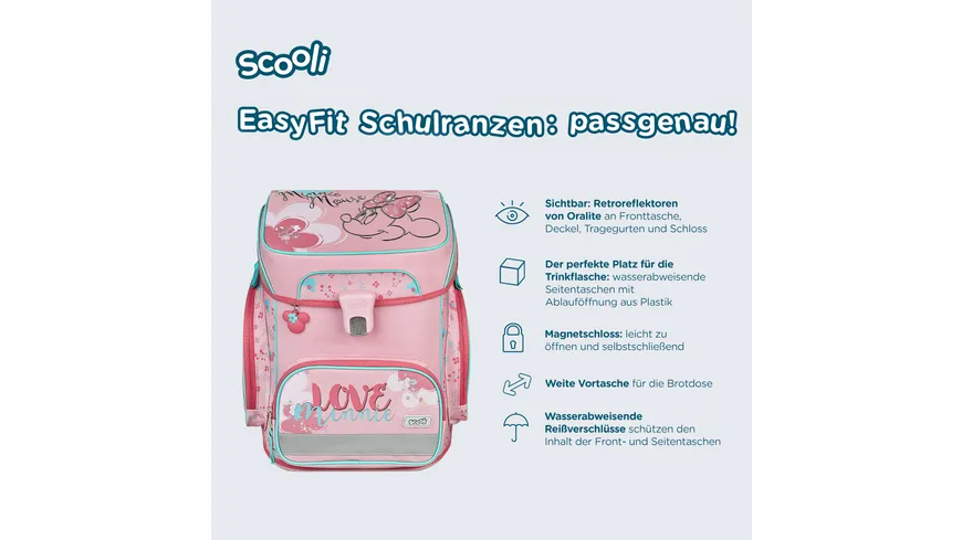 Scooli Minnie Mouse EasyFit Schulranzen-Set 5teilig