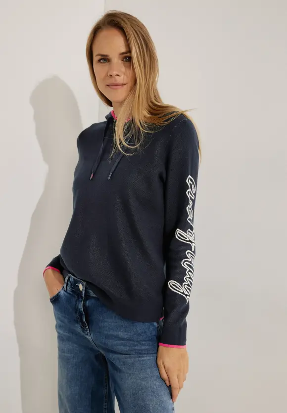 CECIL Jacquard Hoodie Pullover