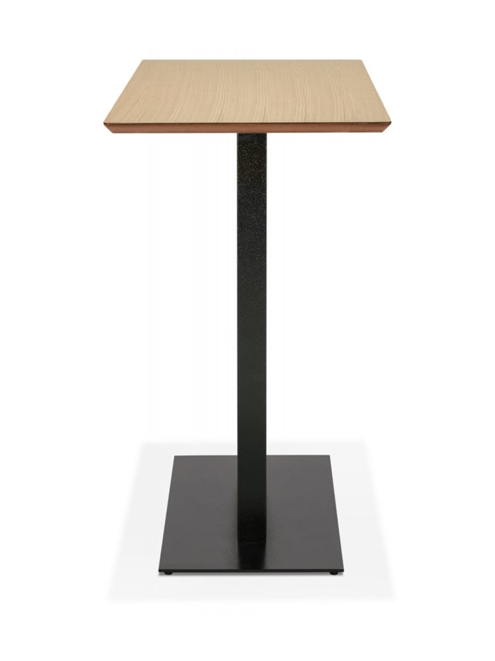 KADIMA DESIGN Hochtisch aus Holz Metall mit Naturplatte | Industrieller Stil in Beige günstig kaufen