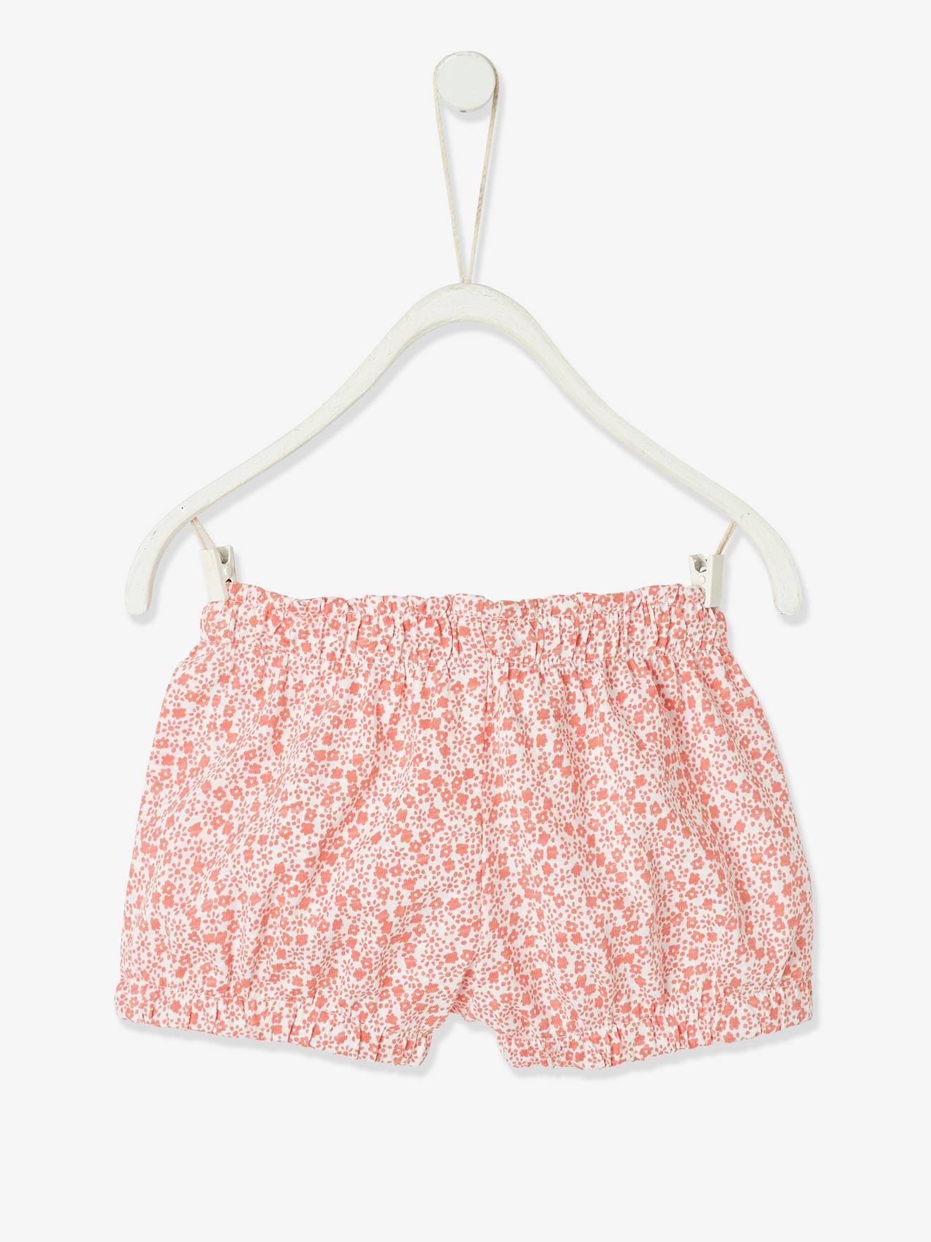 Short bébé fille en maille blanc imprimé
