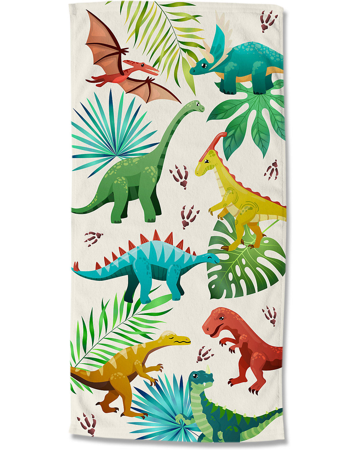 Strand- / Badetuch Dinos, 75X150 cm, Polyvelours/Frottier