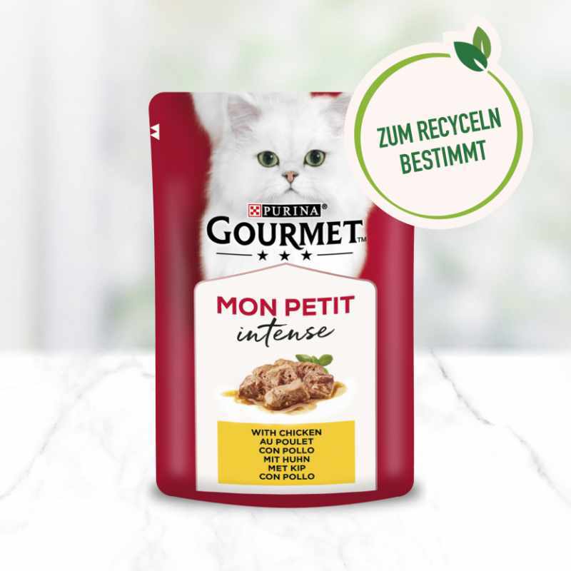 GOURMET Nassfutter GOURMET Mon Petit Intense 8x6x50g mit Ente, Huhn, Truthahn