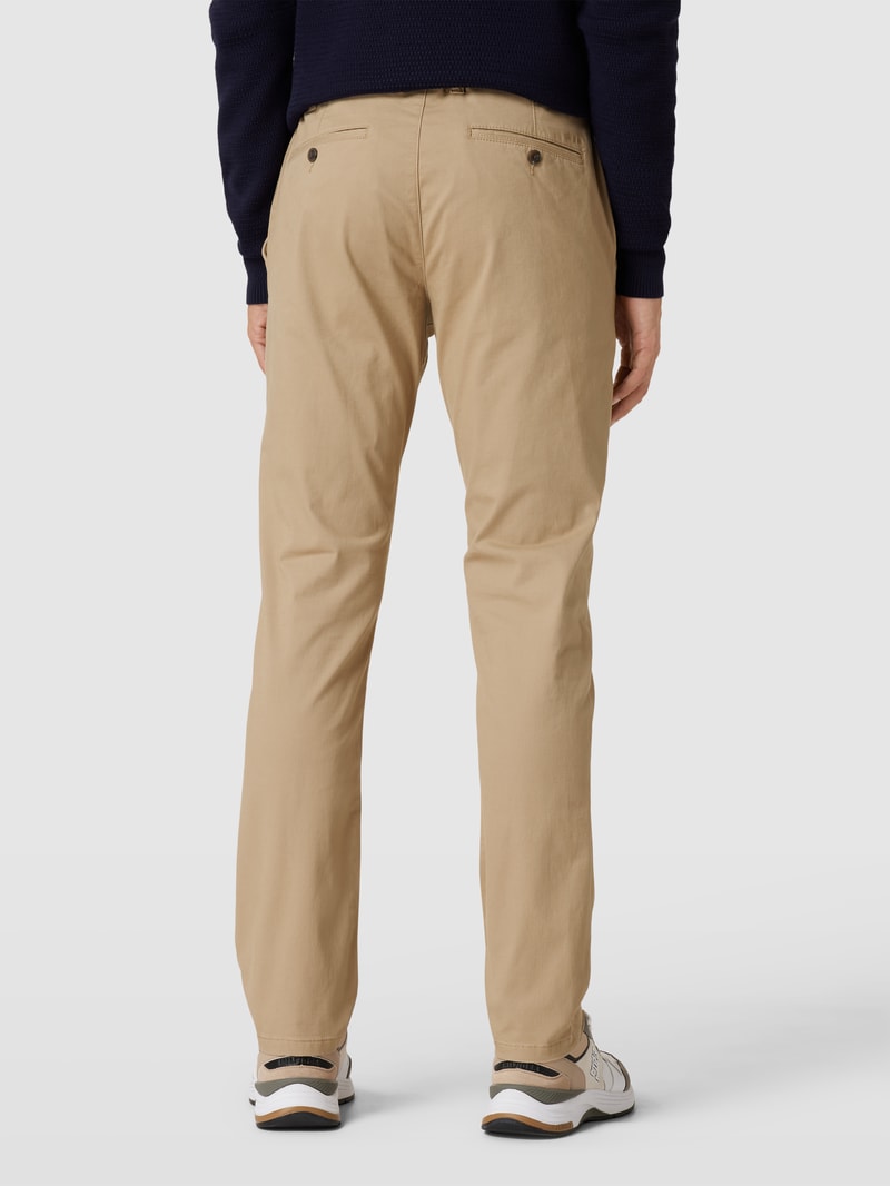 Stoffhose mit französischen Eingrifftaschen in beige