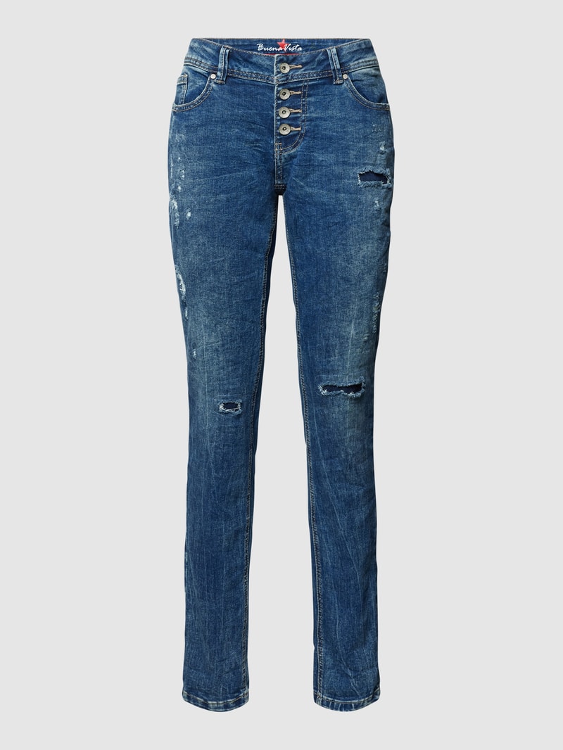 Jeans mit Knopfleiste Modell 'MALIBU' in blau