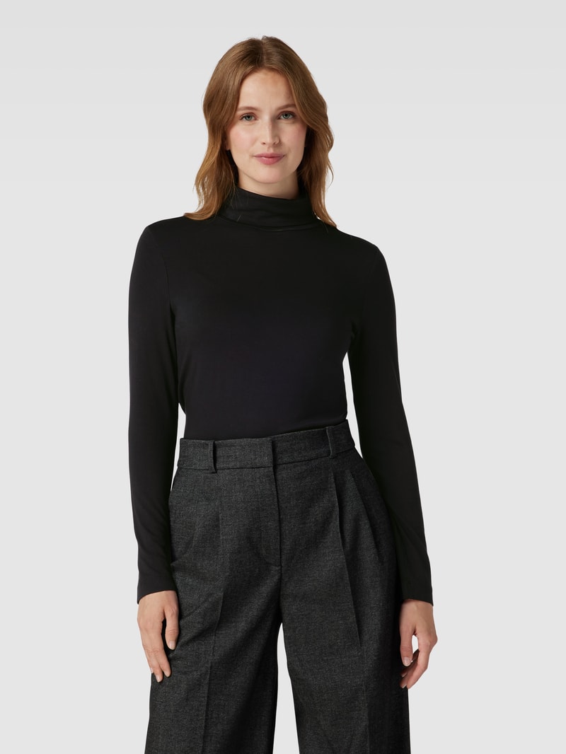 Longsleeve mit Rollkragen in schwarz