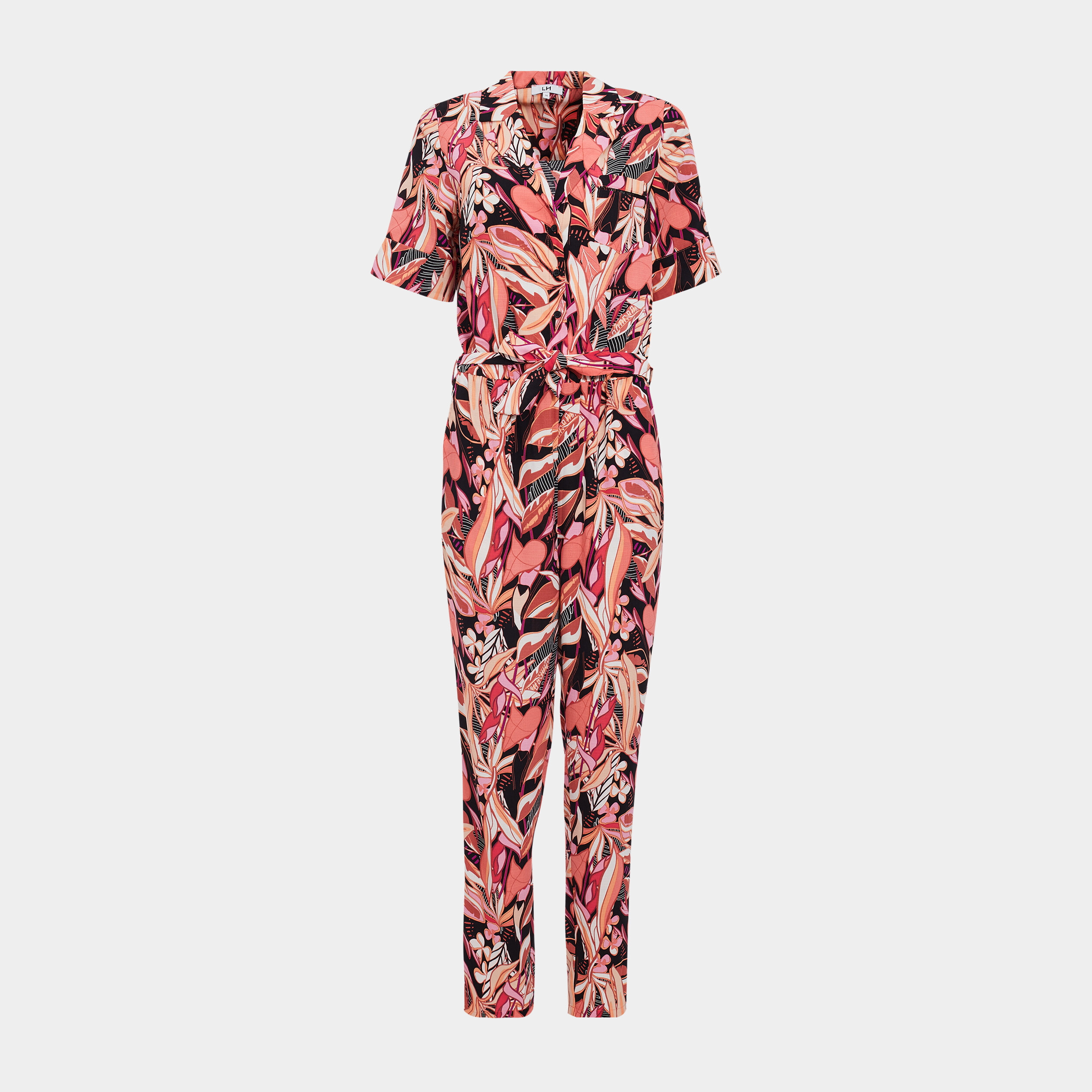 Combinaison pantalon fluide ceinturé noir femme | La Halle