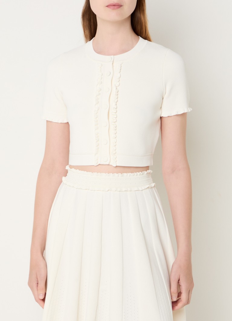 Sandro Fine-knit crop top with ruffle