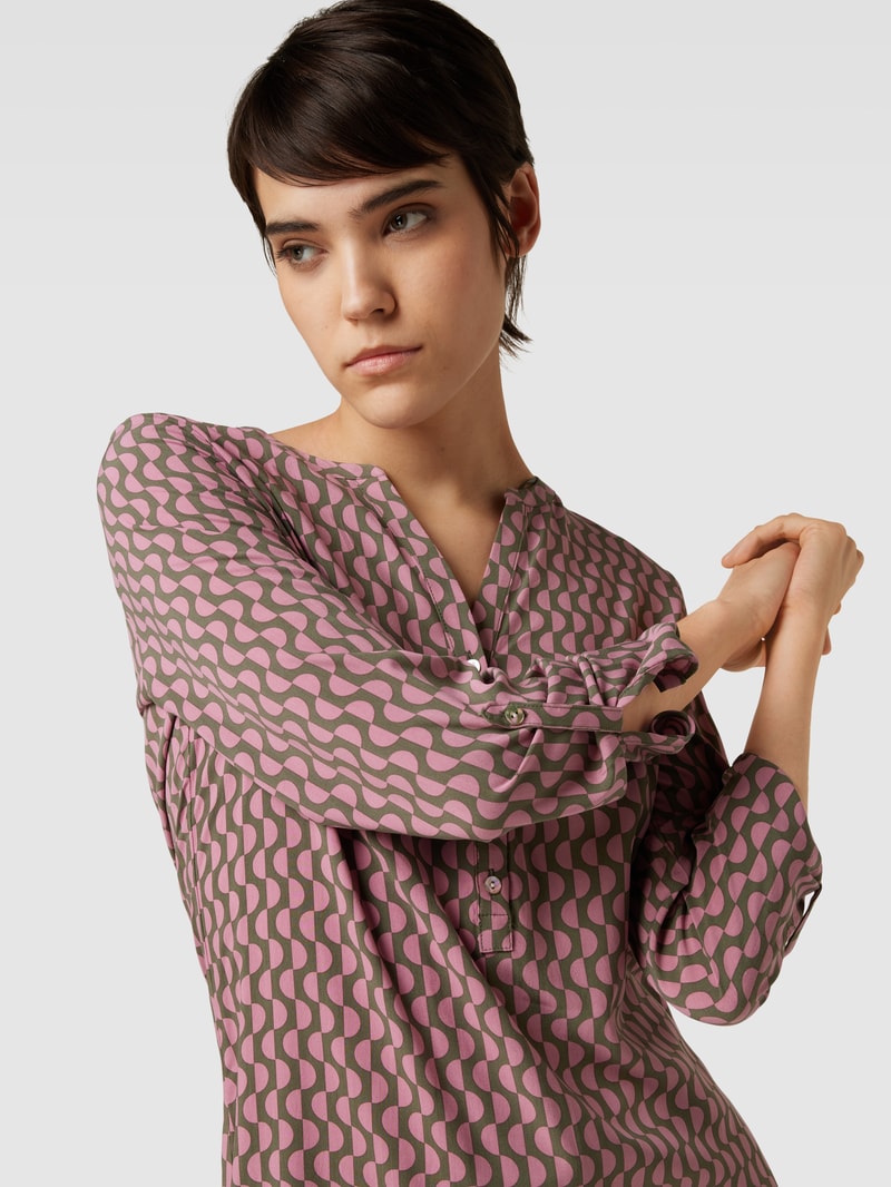 Bluse aus Viskose mit Allover-Print in schilf