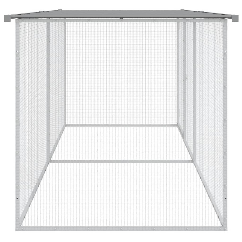 vidaXL Voliere Hühnerkäfig mit Dach Hellgrau 203x98x90 cm Verzinkter Stahl