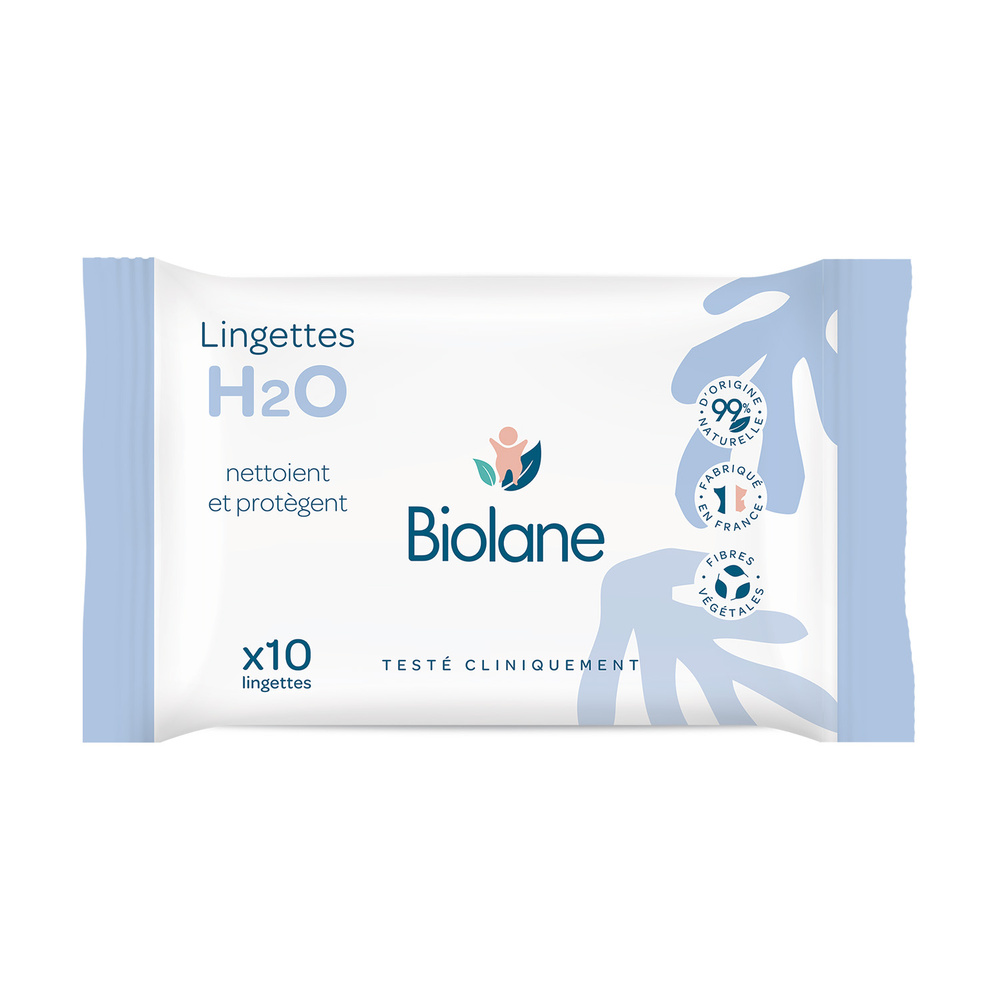 biolane Lingettes épaisses H2O X10 Lingettes