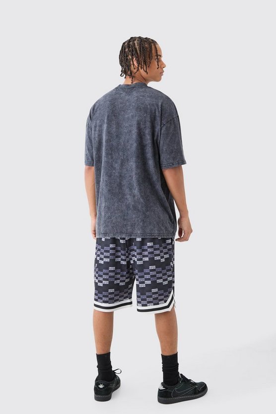 Lockere mittellange Man Mesh Basketball-Shorts