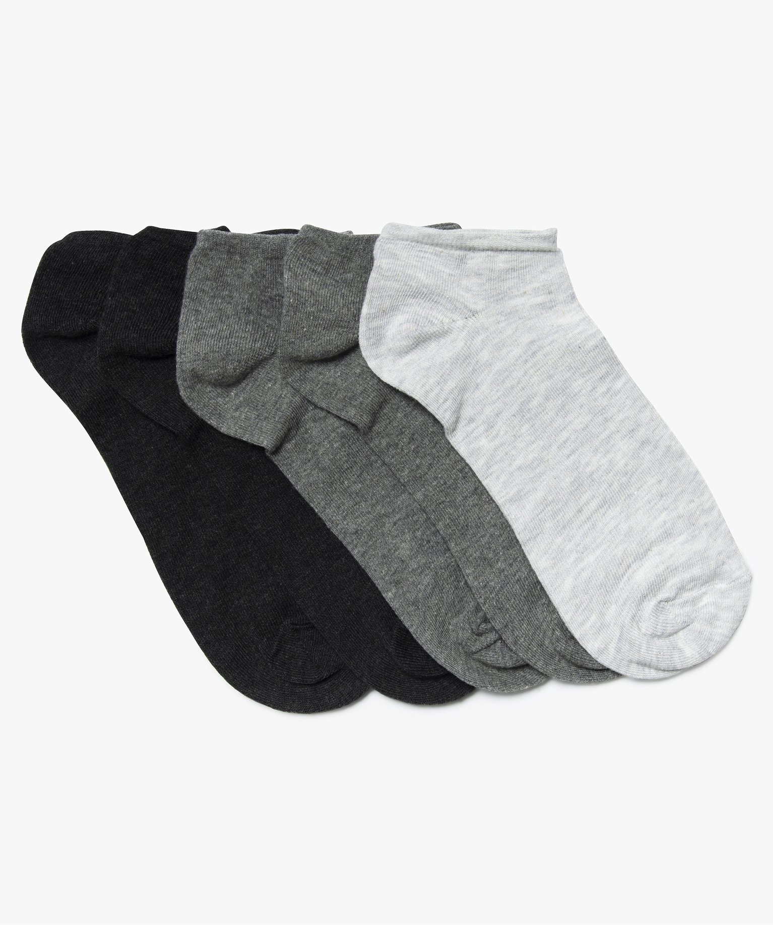 Chaussettes homme tige ultra-courtes (lot de 5) gris | GEMO