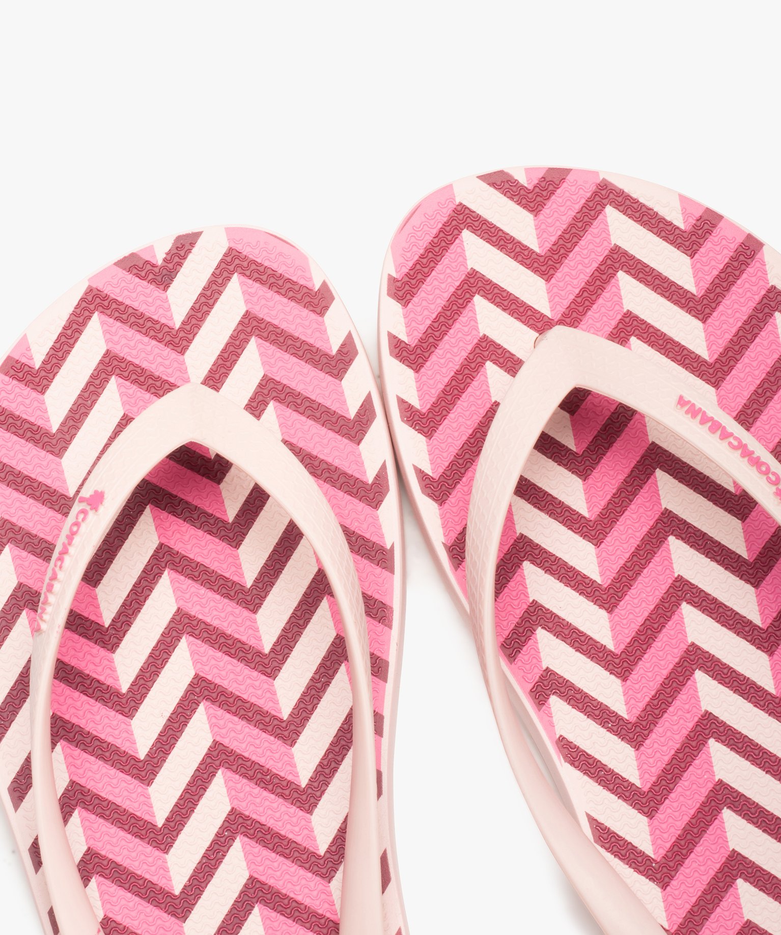 Tongs femme à motifs graphiques - Copacabana rose | GEMO