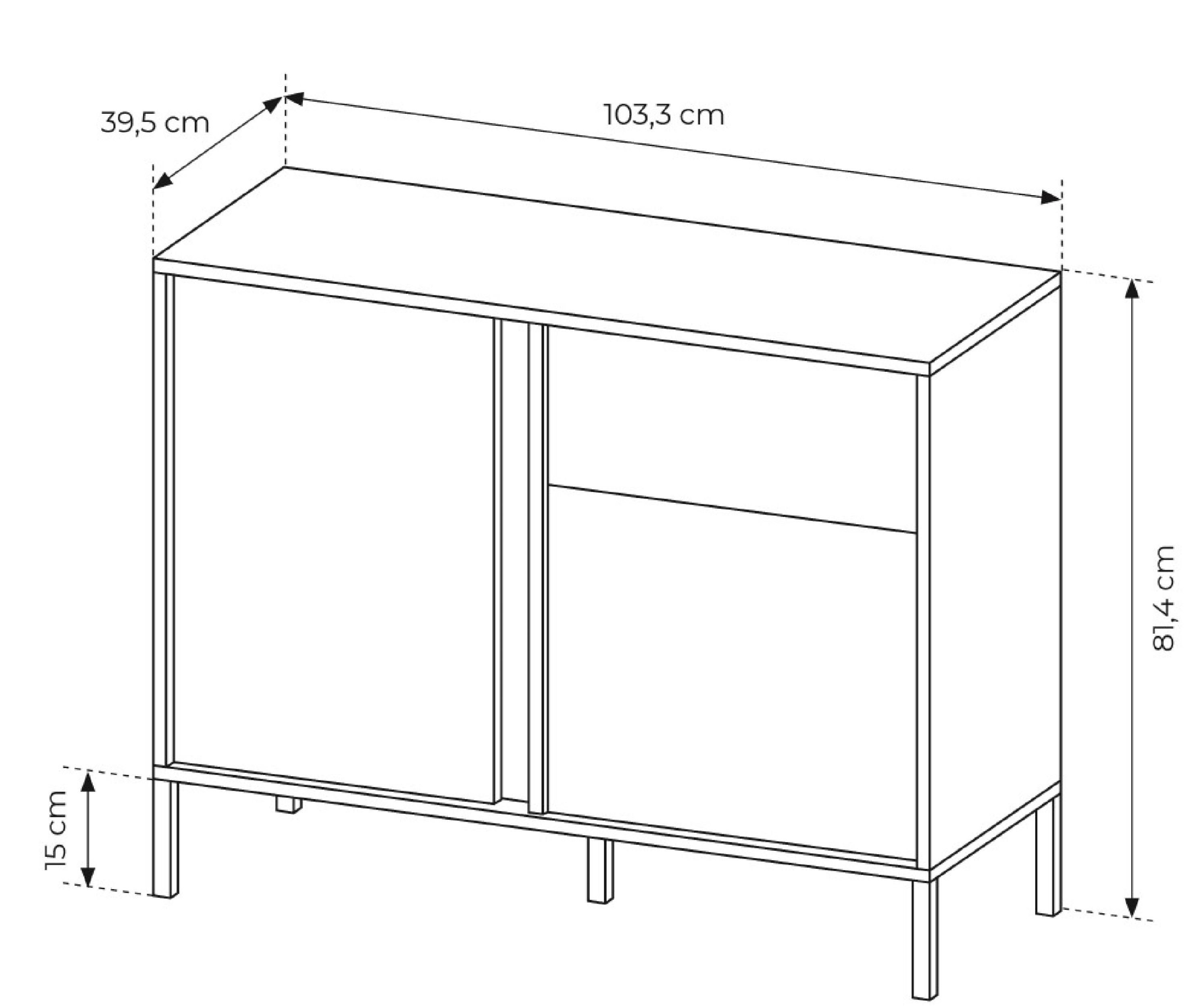 Furnix Wohnwand 3-tlg. Mediawand DASTI 2 Highboard, TV-Schrank, Kommode Beige, Komplett-Set, B359,7 x H123,4 x T39,5 cm