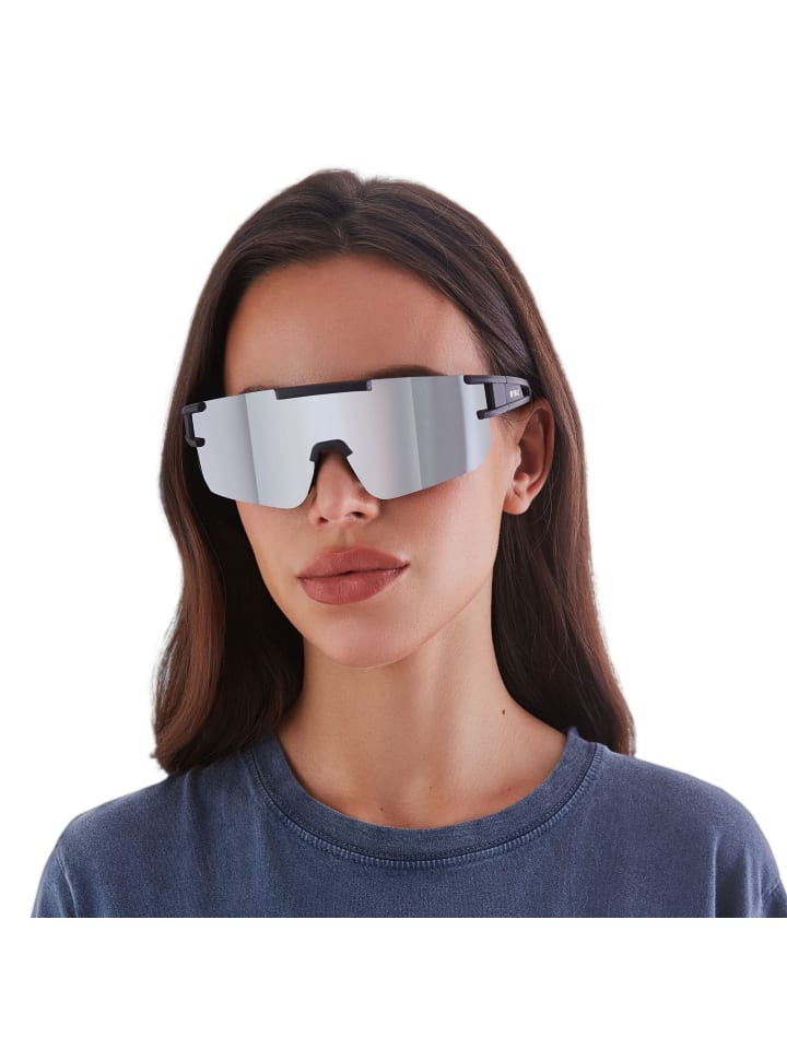 YEAZ SUNSPARK Sport-Sonnenbrille Black/Silver Mirror in silber günstig kaufen onesize