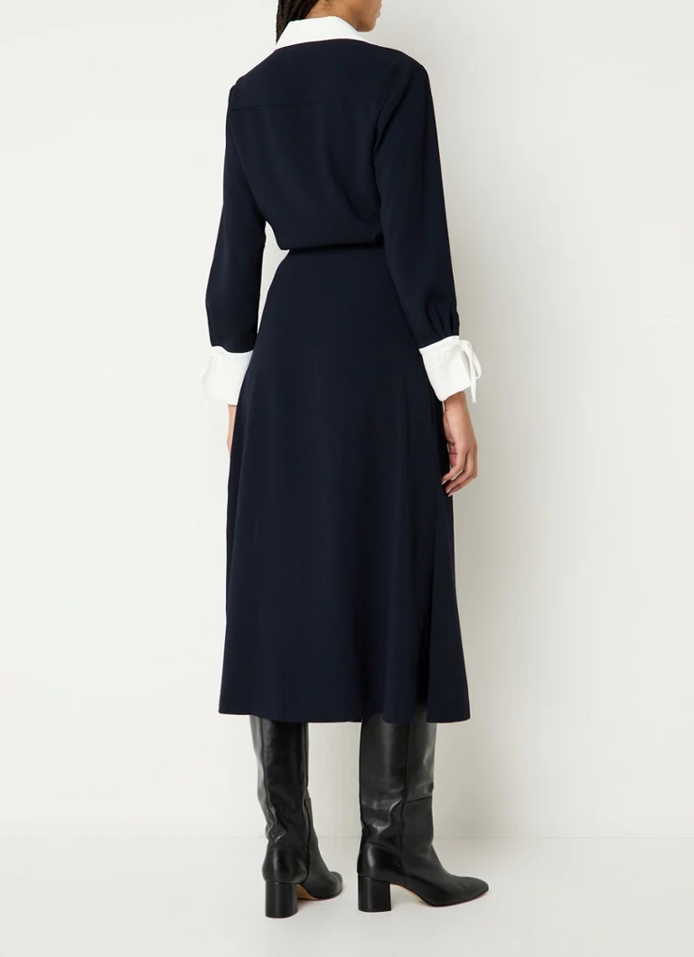 Abito tunica midi di Claudie Pierlot con effetto a portafoglio e dettaglio a fiocco.