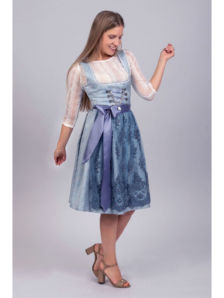 Edelnice Mini Dirndl 2-teilig Cloé in hellblau günstig kaufen