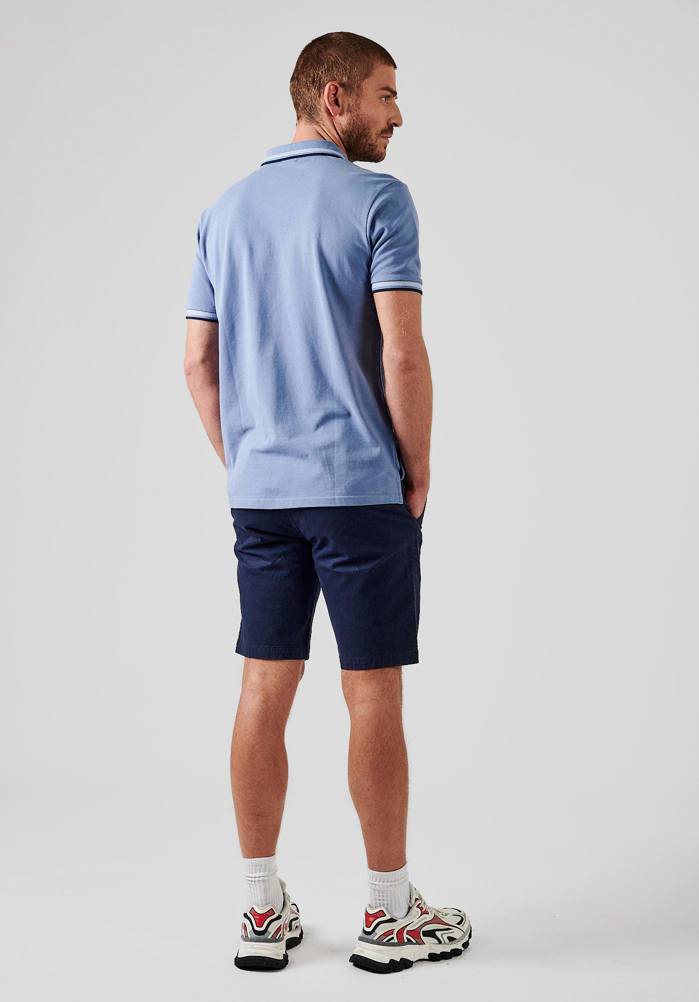 RAYOC  Polo bleu homme 100% coton bio