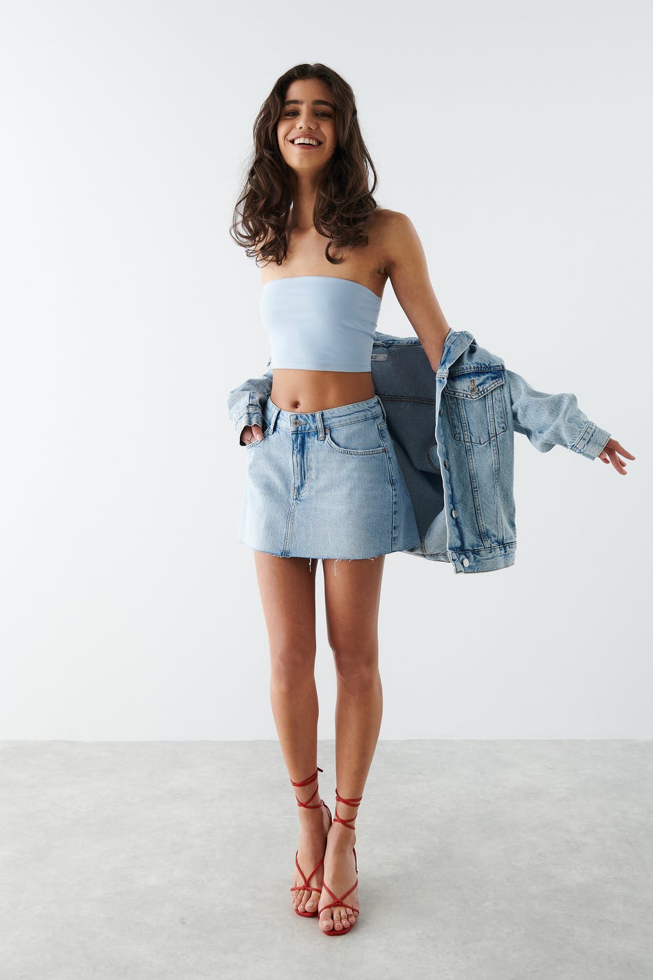 Mini denim skirt