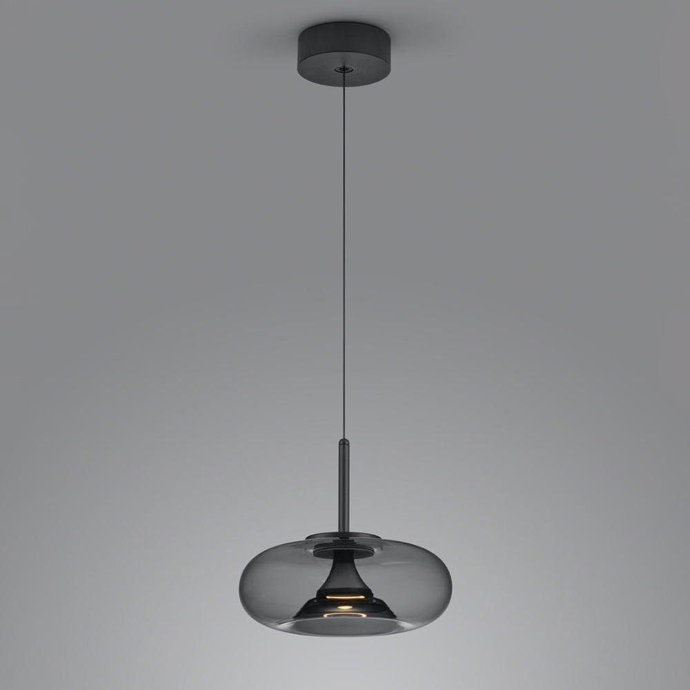 Helestra LED Pendelleuchte LED Pendelleuchte Sica in Schwarz-transparent und Schwarz-matt 17W, keine Angabe, Leuchtmittel enthalten: Ja, fest verbaut, LED, warmweiss, Hängeleuchte, Pendellampe, Pendelleuchte