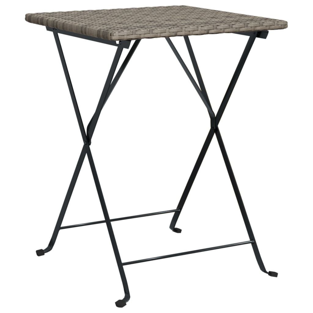 vidaXL Gartenlounge-Set 3-tlg. Bistro-Set Klappbar Grau Poly Rattan, (3-tlg)