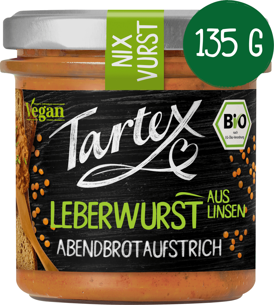Brotaufstrich, Leberwurst aus Linsen, 135 g