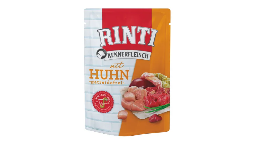 RINTI Hundenassfutter Kennerfleisch Huhn Pouch 400 g