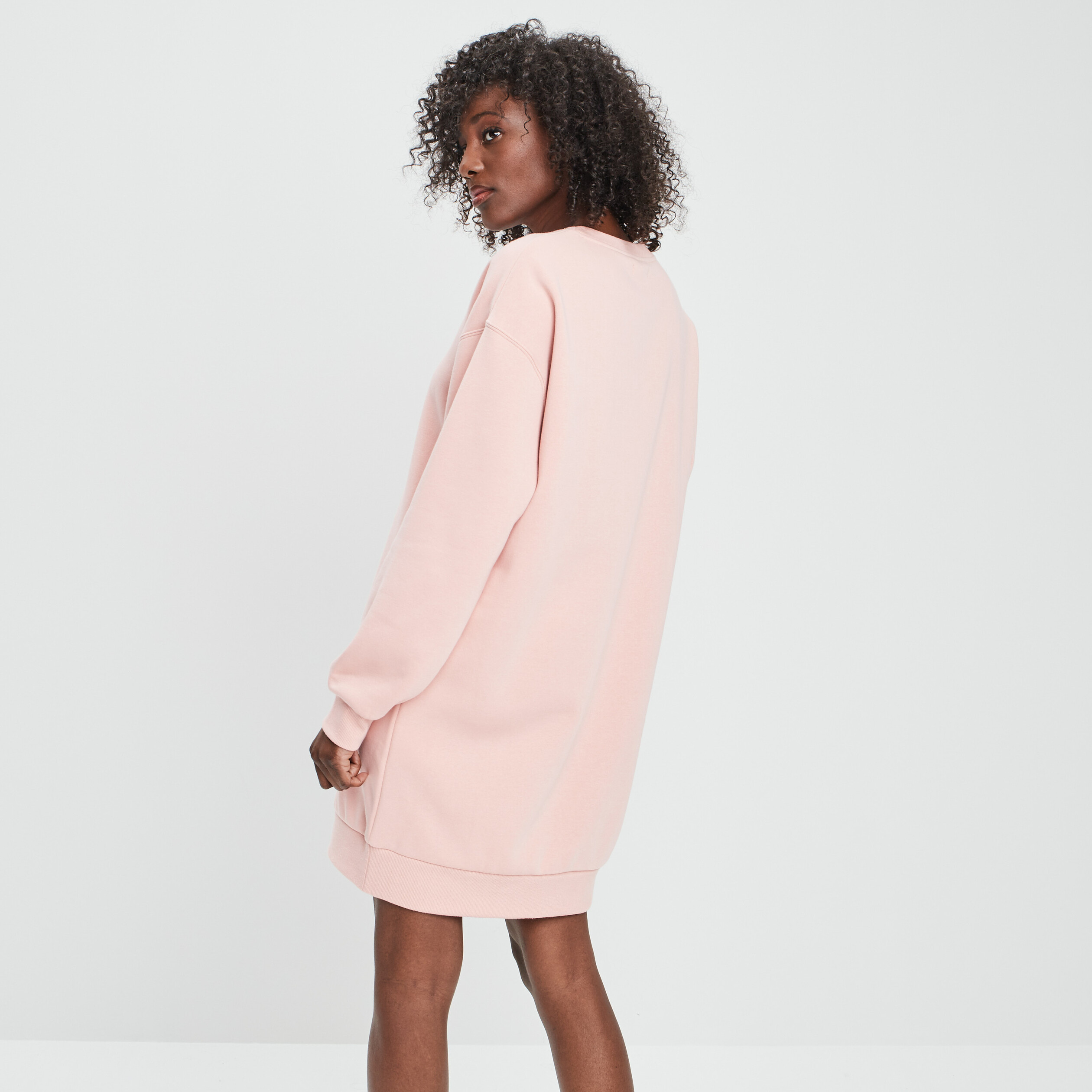 Robe sweat droite rose poudrée femme | La Halle