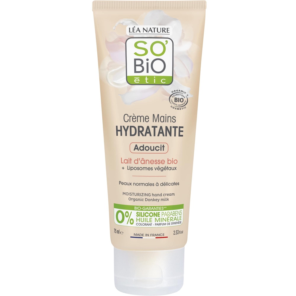 LÉA NATURE SO BiO étic Crème mains hydratante¹, adoucit, Lait d'ânesse bio Crème mains