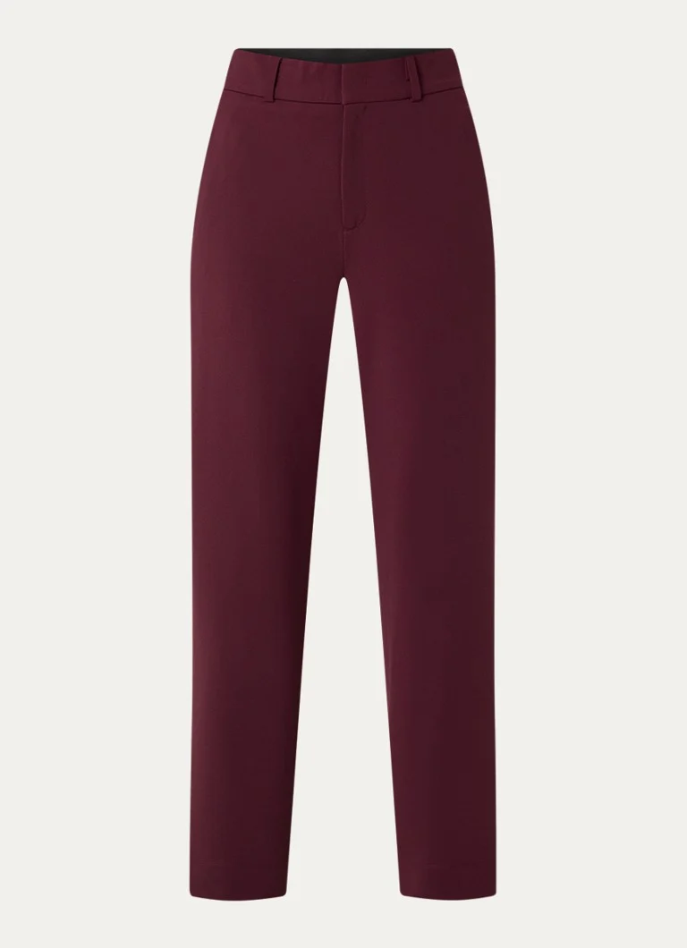 Pantaloni Vanilia din twill cu talie înaltă și croială largă