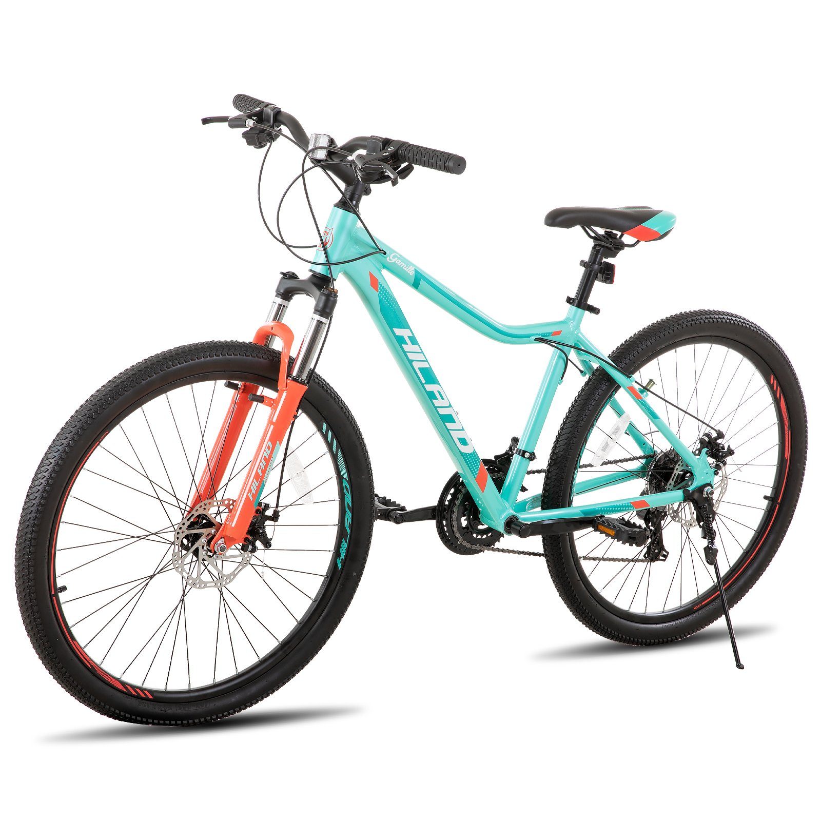 HILAND Mountainbike 26/27.5 Zoll MTB Damen mit 21 Gang,Doppelscheibenbremse, 21 Gang Shimano Tourney Schaltwerk, Kettenschaltung, (set), für Damen 160 - 180 cm MTB Hardtail Fahrrad