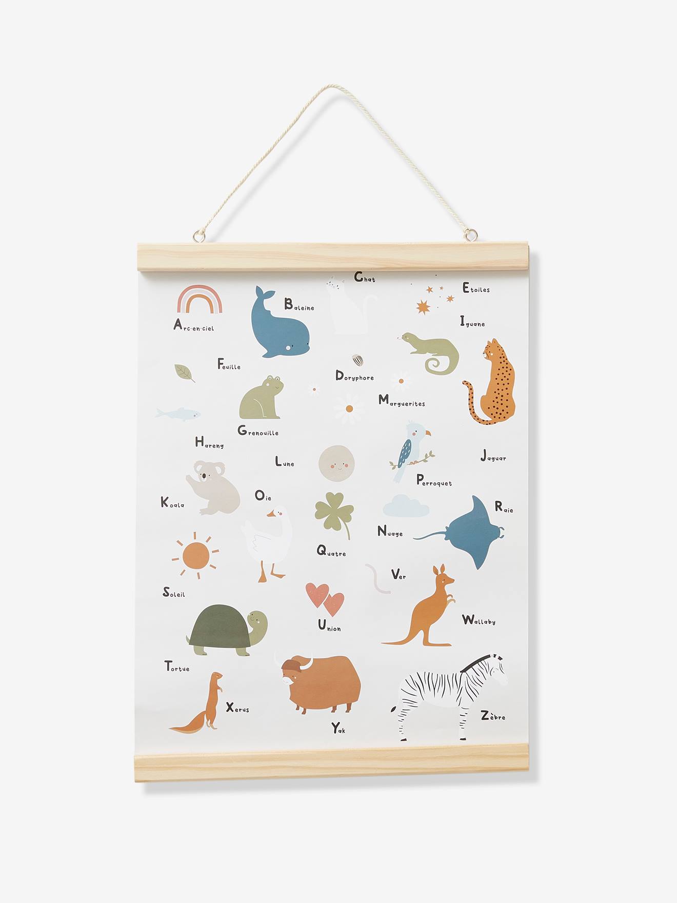 Vertbaudet Kinder Poster MINI ZOO, Tier-ABC - natur/weiß