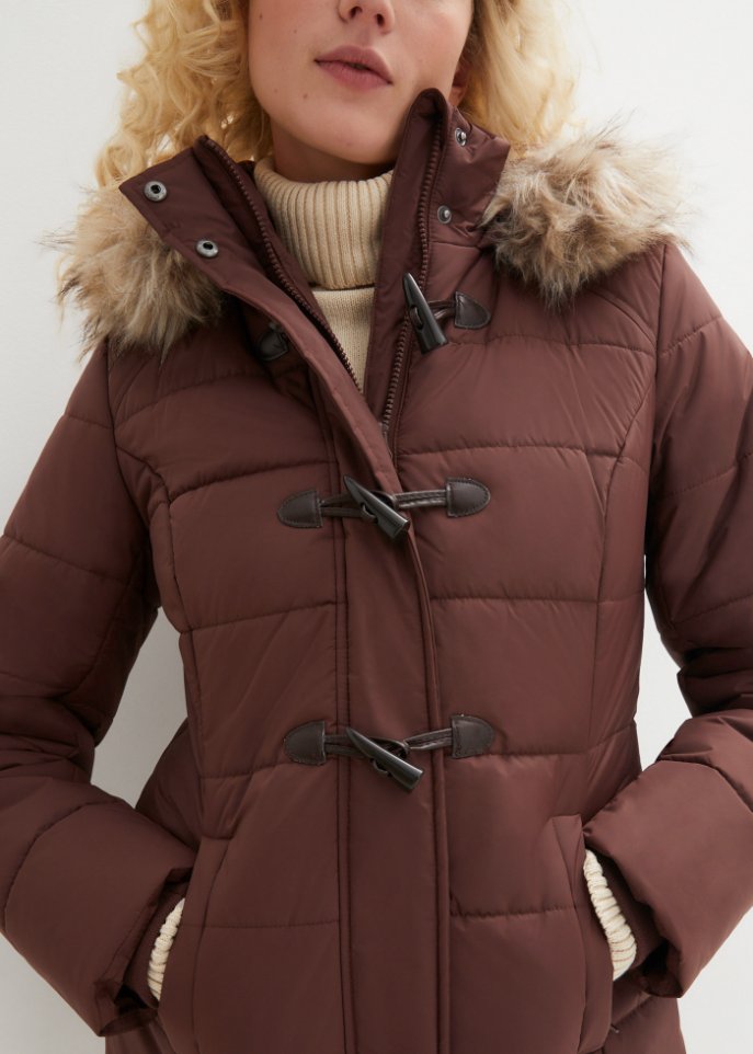 Duffle-Jacke mit Kapuze und Knebelknöpfen