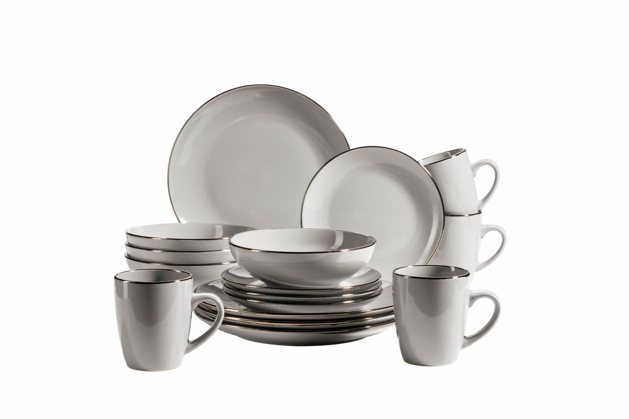 Mäser Serie Metallic Rim, Kombiservice 16 teilig für 4 Personen