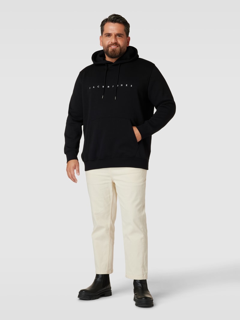 PLUS SIZE Hoodie mit Kapuze Modell 'STAR' in schwarz