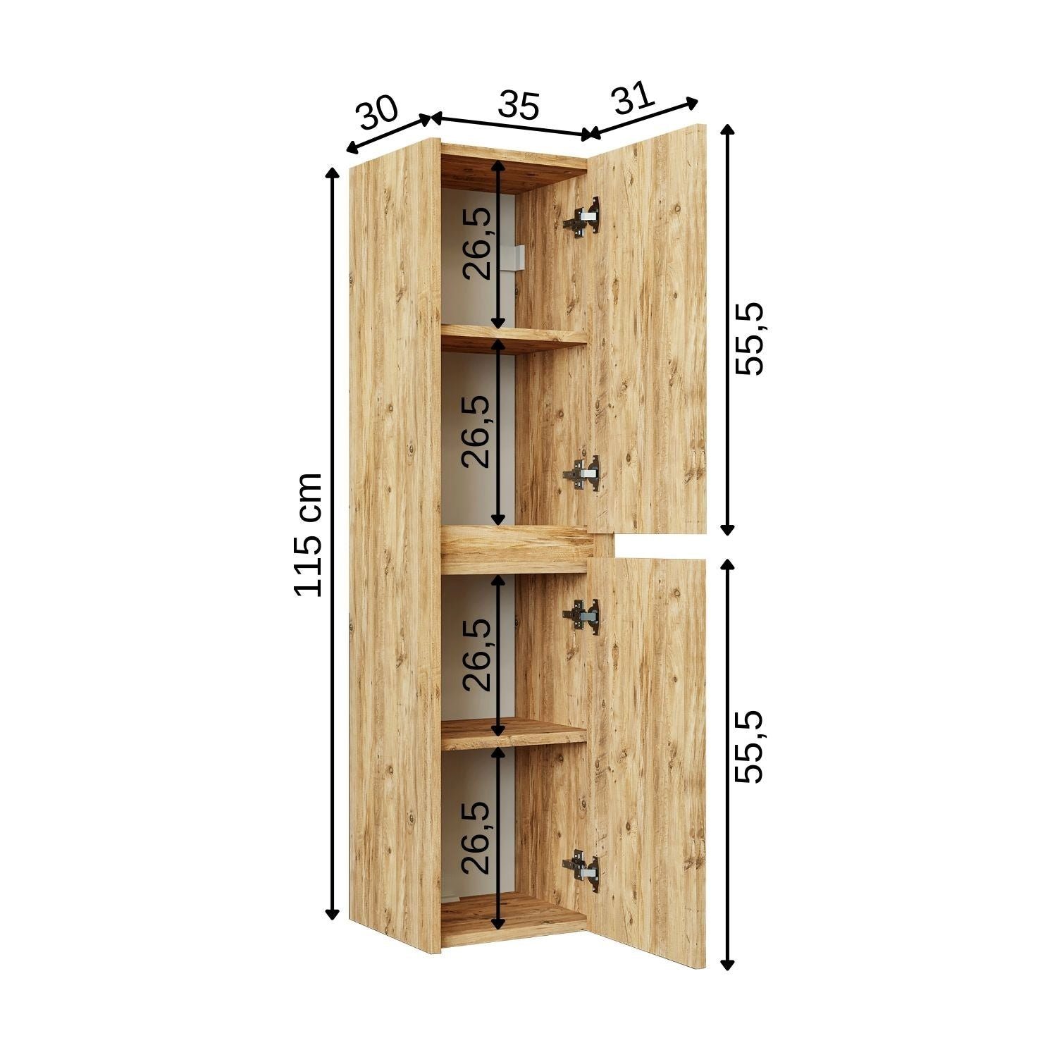 Roomart Badmöbel-Set, (Roomart, Badezimmermöbel, Hochschrank Badregal, in 5 Farben Badschrank)