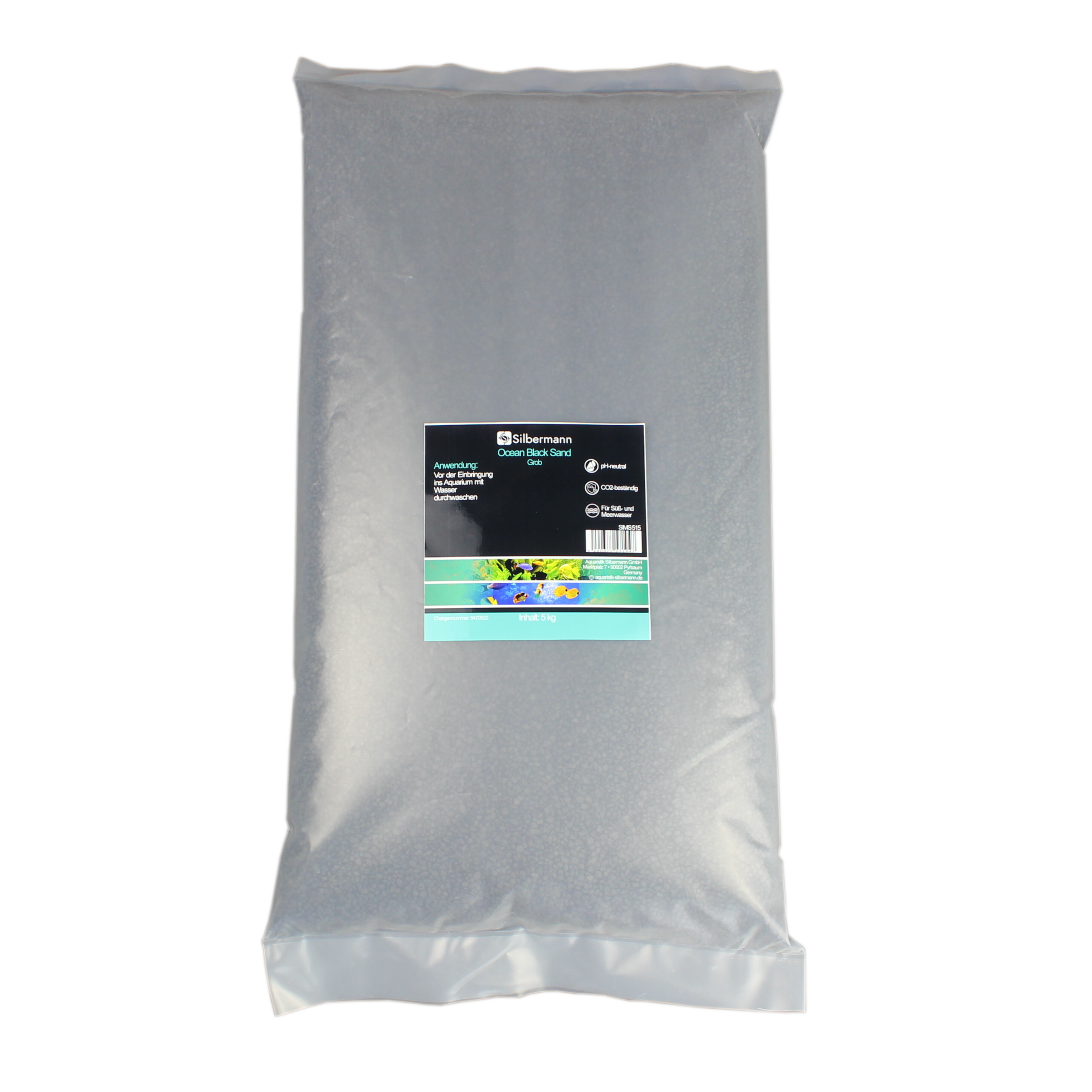 Silbermann Bodengrund Silbermann Ocean Black Sand Grob 5 kg