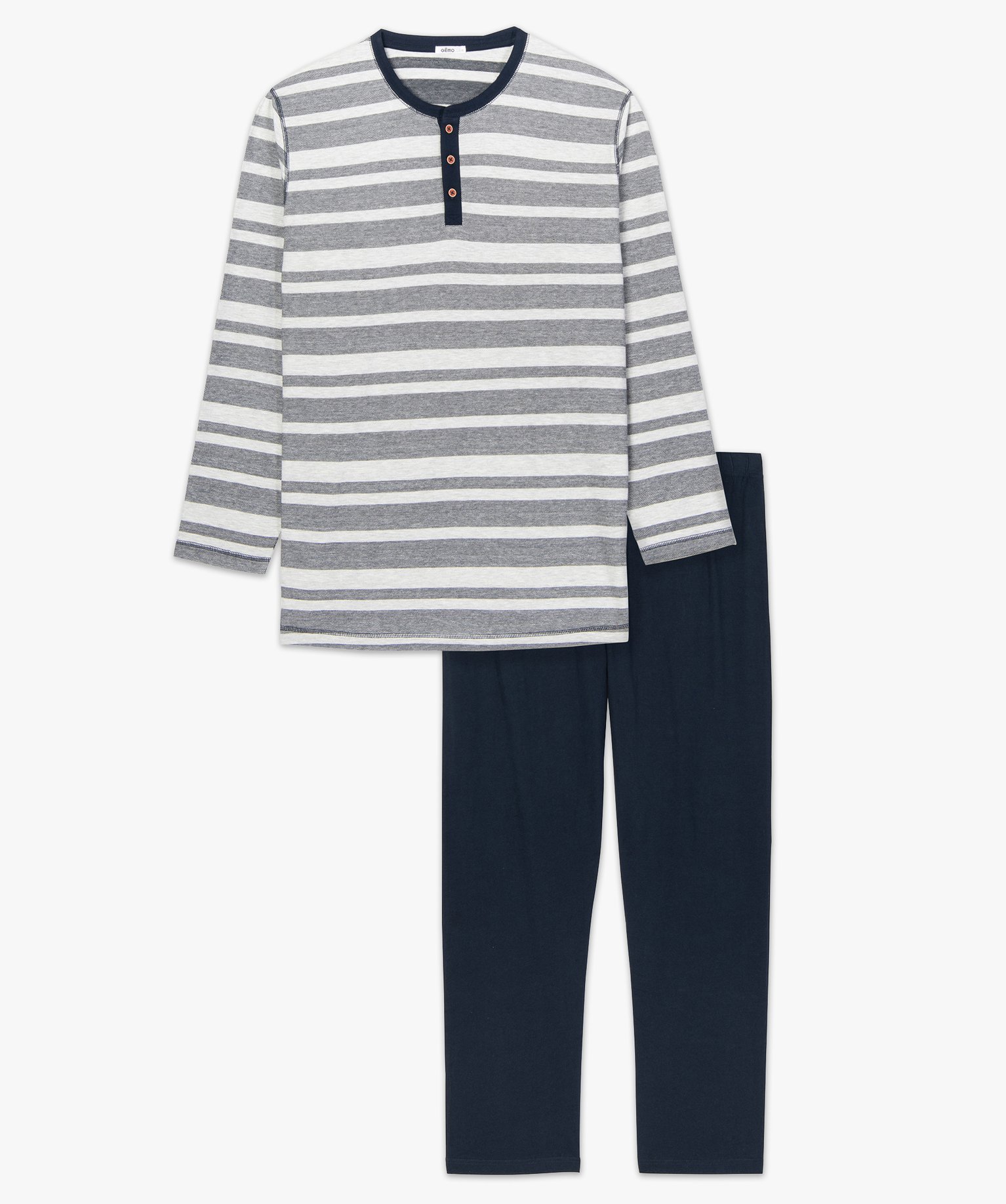 Pyjama homme grande taille avec haut rayé raye | GEMO