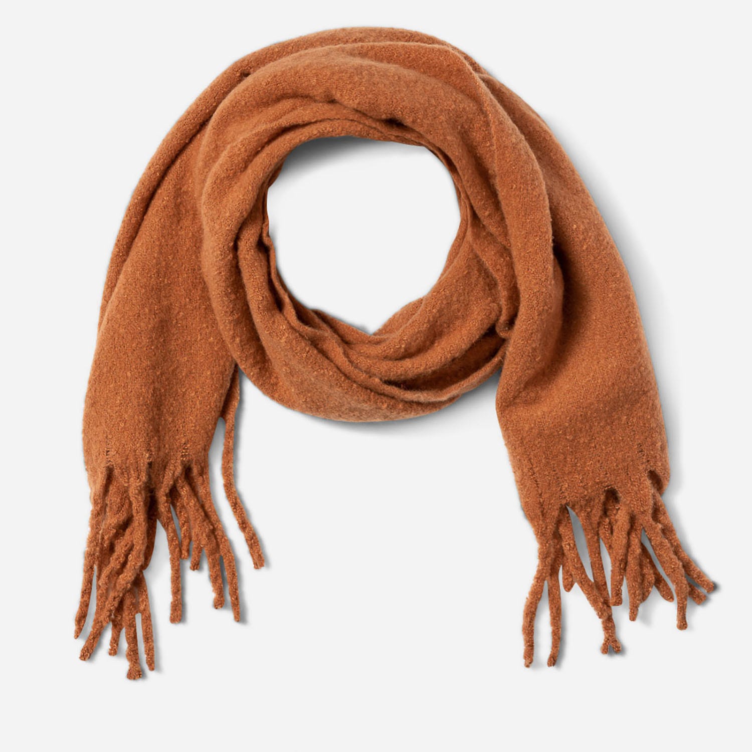 Écharpe terracotta à franges